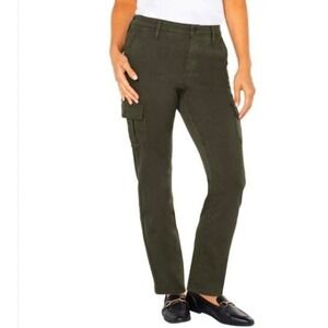 Well Worn Olive Green Cargo Pants Straight Leg Utility Trousers Size 8/29